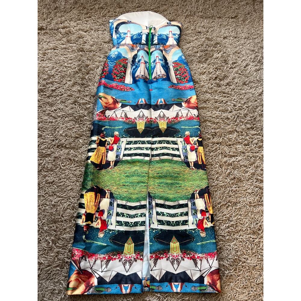 Alice McCall Souls In Motion Lake Como Printed Strapless Maxi Dress Gown Sz 4 - Picture 11 of 13